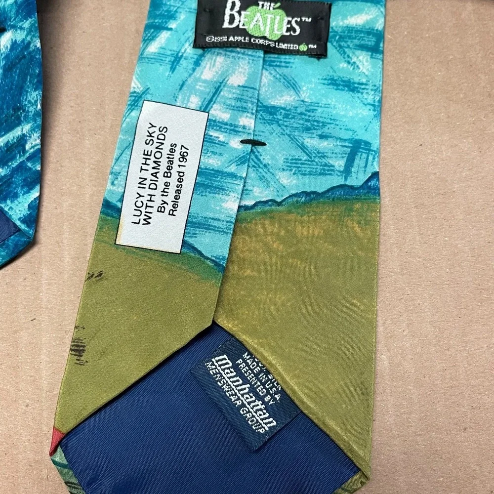 Vintage Beatles Tie Lucy in the Sky with Diamonds 100% Silk Made in the USA 90's
